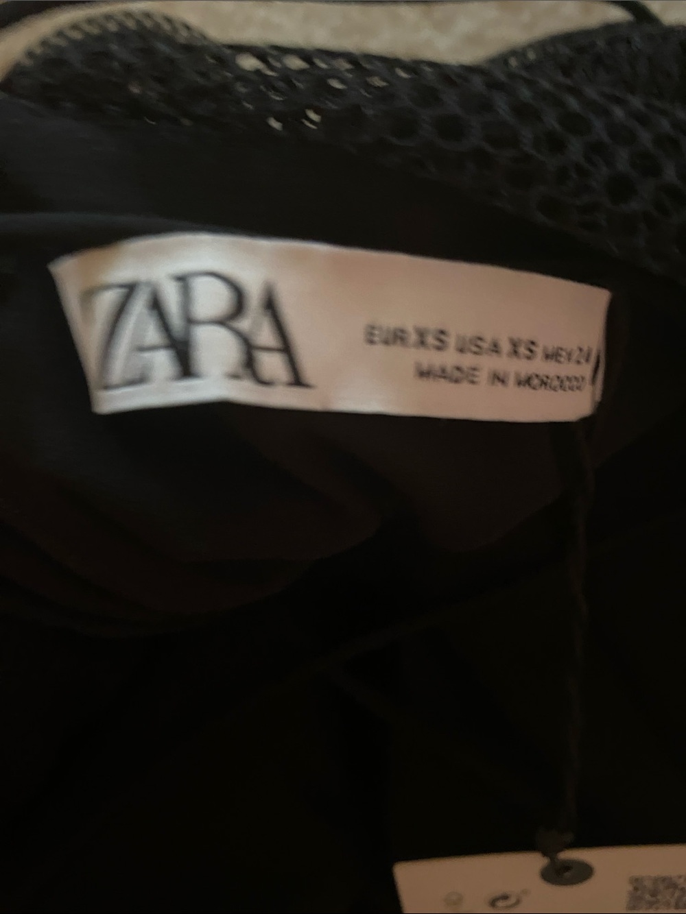 Zara NWT black size XS fishnet lined body hugging dress - Picture 5 of 7